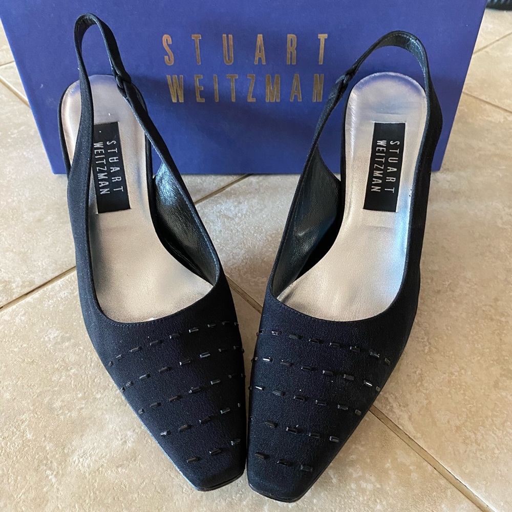 Stuart Weitzman size 8 M Eleganza Black Peau
